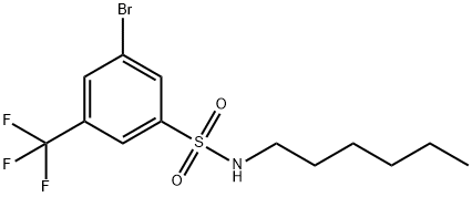 3-Bromo-N-hexyl-5-(trifluoromethyl)benzenesulfonamide Structural