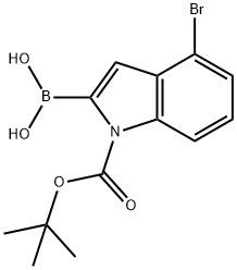 1-Boc-4-bromo-2-indoleboronic acid Structural