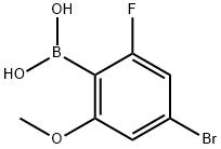 4-Bromo-2-fluoro-6-methoxyphenylboronic acid Structural