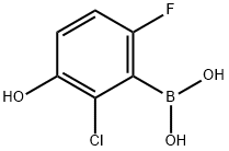 2-Chloro-6-fluoro-3-hydroxyphenylboronic acid Structural