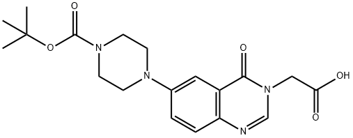 1-N-BOC-4-(3-CARBOXYMETHYL-4-OXO-3,4-DIHYDROQUINAZOLIN-6-YL)PIPERAZINE Structural