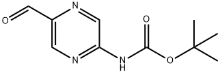 tert-Butyl (5-formylpyrazin-2-yl)carbamate, 2-[(tert-Butoxycarbonyl)amino]-5-formylpyrazine Structural