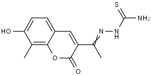 Hydrazinecarbothioamide,  2-[1-(7-hydroxy-8-methyl-2-oxo-2H-1-benzopyran-3-yl)ethylidene]- Structural
