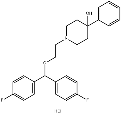 1-(2-(Bis(4-fluorophenyl)methoxy)ethyl)-4-phenyl-4-piperidinol hydroch loride Structural