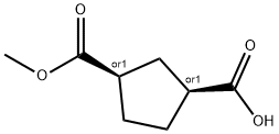 CIS-3-CARBOMETHOXYCYCLOPENTANE-1-CARBOXYLIC ACID Structural