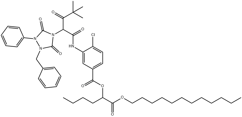 4-CHLORO-3-[2-(1-BENZYL-3,5-DIOXO-2-PHENYL-1,2,4-TRIAZOLIDIN-4-YL)-4,4-DIMETHYL-3-OXOVALERYAMINO]BENZOIC ACID 1-(DODECYLOXYCARBONYL)PENTYL ESTER