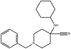 1-benzyl-4-(cyclohexylamino)piperidine-4-carbonitrile Structural