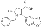 2-(1,3-BENZODIOXOL-5-YL)-5-OXO-1-(PHENYLMETHYL)-3-PYRROLIDINECARBOXYLIC ACID