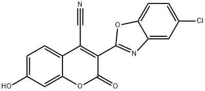 3-(5-CHLORO-2-BENZOXAZOLYL)-4-CYANO-7-HYDROXYCOUMARIN Structural