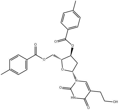 3',5'-DI-O-(P-TOLUOYL)-5-(2-HYDROXYETHYL)-2'-DEOXYURIDINE Structural