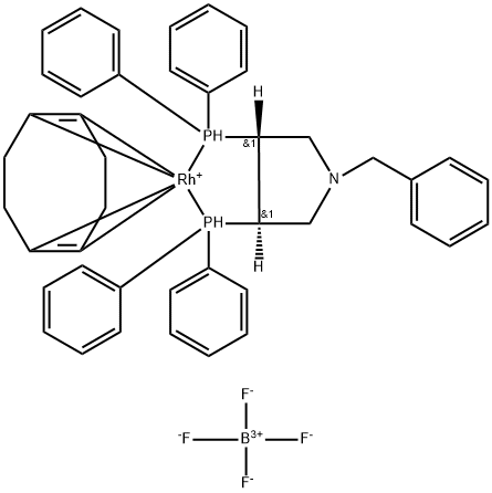 (+)-(3R,4R)-BIS(DIPHENYLPHOSPHINO)-1-BENZYLPYRROLIDINE(1,5-CYCLOOCTADIENE)RHODIUM (I) TETRAFLUOROBORATE Structural