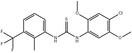 N-(4-Chloro-2,5-dimethoxyphenyl)-N'-[2-methyl-3-(trifluoromethyl)phenyl]thiourea Structural