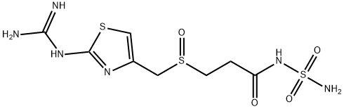 3-[2-(Diaminomethyleneamino)-1,3-thiazol-4-ylmethylsulphinyl]-N-sulphamoyl
propanamide Structural