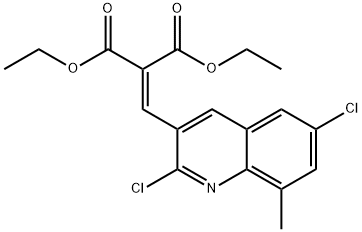 2,6-DICHLORO-8-METHYL-3-(2,2-DIETHOXYCARBONYL)VINYLQUINOLINE Structural