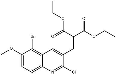 5-BROMO-2-CHLORO-6-METHOXY-3-(2,2-DIETHOXYCARBONYL)VINYLQUINOLINE Structural