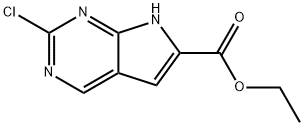 Ethyl 2-chloro-7H-pyrrolo[2,3-d]pyrimidine-6-carboxylate Structural