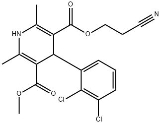 4-(2,3-Dichloro-phenyl)-2,6-dimethyl-1,4-dihydro-pyridine-3,5-dicarboxylic acid 3-(2-cyano-ethyl) ester 5-methyl ester Structural