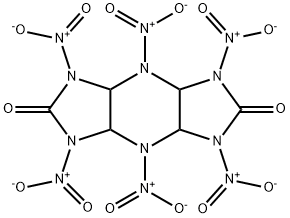 Octahydro-1,3,4,5,7,8-hexanitro-diimidazo[4,5-b:4',5'-e]pyrazine-2,6(1H,3H)-dione Structural