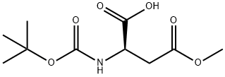 D-Aspartic acid, N-[(1,1-dimethylethoxy)carbonyl]-, 4-methyl ester Structural