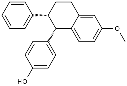 cis-4-(1,2,3,4-Tetrahydro-6-methoxy-2-phenyl-1-naphthalenyl)phenol Structural
