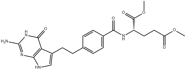 N-[4-[2-(2-Amino-4,7-dihydro-4-oxo-3H-pyrrolo[2,3-d]pyrimidin-5-yl)ethyl]benzoyl]-L-glutamic acid 1,5-dimethyl ester Structural Picture