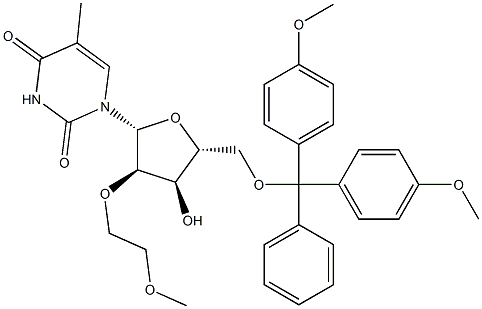 5'-O-[Bis(4-methoxyphenyl)phenylmethyl]-2'-O-(2-methoxyethyl)-5-methyluridine Structural Picture