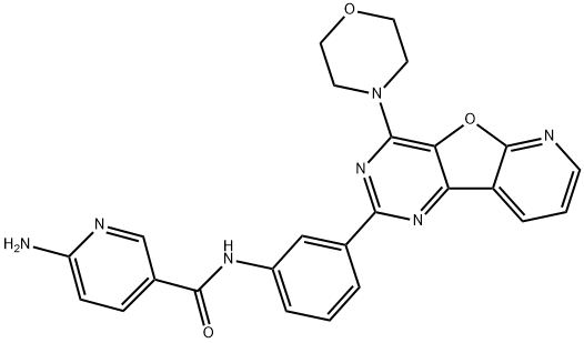 6-Amino-N-[3-[4-(4-morpholinyl)pyrido[3',2':4,5]furo[3,2-d]pyrimidin-2-yl]phenyl]-3-pyridinecarboxamide Structural