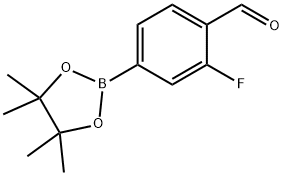 2-Fluoro-4-(4,4,5,5-tetramethyl-1,3,2-dioxaborolan-2-yl)benzaldehyde Structural