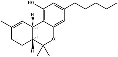 trans-6A,7,8,10A-Tetrahydro-6,6,9-trimethyl-3-pentyl-6H-dibenzo(B,D)pyran-1-ol Structural