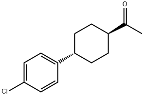 trans-4-(4-Chlorophenyl)-1-acetylcyclohexane Structural