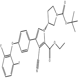 1H-Pyrrole-2-carboxylic acid, 3-cyano-4-[4-(2,6-difluorophenoxy)phenyl]-1-[(3R)-1-[(1,1-dimethylethoxy)carbonyl]-3-pyrrolidinyl]-, ethyl ester