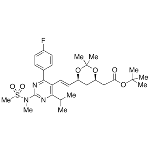 https://img.chemicalbook.intert-Butyl 6-[(1E)-2-[4-(4-fluorophenyl)-6-(1-methylethyl)-2-[methyl(methylsulfonyl)amino]-5-pyrimidinyl]ethenyl]-2,2-dimethyl-1,3-dioxane-4-acetate
