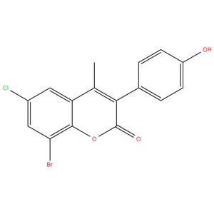 8-Bromo-6-Chloro-3(4-Hydroxy Phenyl)-4-Methyl Coumarin