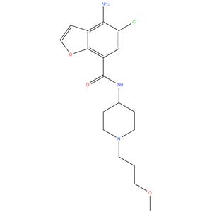 4 - amino - 5 - chloro - N- ( 1- ( 3 - methoxypropyl ) piperidin - 4 - yl ) benzofuran - 7 - carboxamide