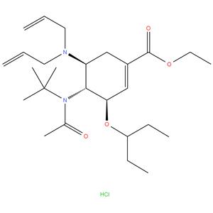 (3R,4R,5S)-4-N-Acetyl(1,1-dimethylethyl)amino-5-N,N-diallylamino-3-(1-ethylpropoxy)-1-cyclohexene-1-carboxylic acid ethyl ester monohydrochloride