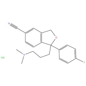1-[3-(Dimethylamino)-propyl]-1-(4-fluoro phenyl)-5-phthalan carbonitrile HCl
