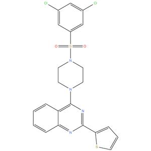 4- ( 4 - ( ( 3,5 - dichlorophenyl ) sulfonyl ) piperazin - 1 - yl ) -2- ( thiophen - 2 - yl ) quinazoline