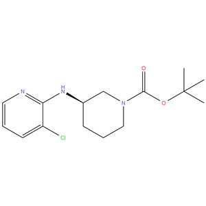 tert - butyl ( R ) -3 - ( ( 3 - chloropyridin - 2 - yl ) amino ) piperidine - 1 - carboxylate