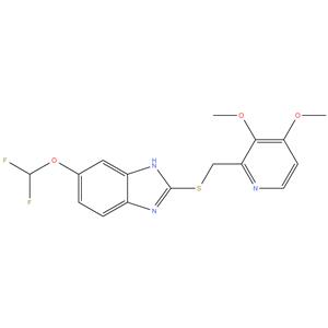 Pantoprazole EP Impurity B
Pantoprazole Related Compound B ;
5-(difluoromethoxy)-2-(((3,4-dimethoxypyridin-2-
yl)methyl)thio)-1H-benzo[d]imidazole
