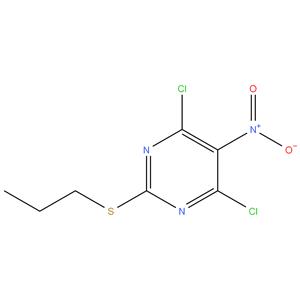 4, 6 dichloro - 5 Nitro-2 - (propylthio)
pyrimidine