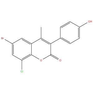 6-Bromo-8-Chloro-3(4-Hydroxy Phenyl)-4-Methyl Coumarin