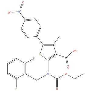 2-((2,6-Difluorobenzyl)(ethoxycarbonyl)amino)-4-methyl-5-(4-nitrophenyl)thiophene-3-carboxylic acid