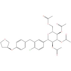 [(2R,3R,4R,5S,6S)-3,4,5-tris(acetyloxy)-6-[4-chloro-3-((4-[(3S)-oxolan-3-yloxy]phenyl)methyl)phenyl]oxan-2-yl]methyl acetate