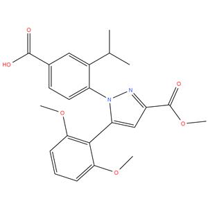 4-5-(2,6-Dimethoxyphenyl)-3-(methoxycarbonyl)-
1H-pyrazol-1-yl-3-(propan-2-yl)benzoic acid