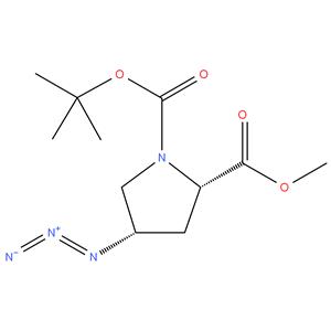 1- ( tert - butyl ) 2 - methyl ( 2S , 4S ) -4 - azidopyrrolidine - 1,2 - dicarboxylate