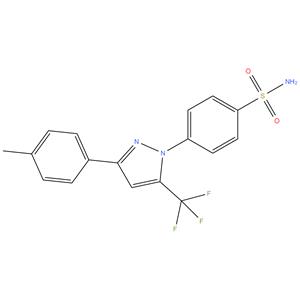 Celecoxib EP Impurity B
USP Related compound B ; 4-[3-(4-Methylphenyl)-5- trifluoromethyl-1H-pyrazol-1-yl]benzenesulfonamide