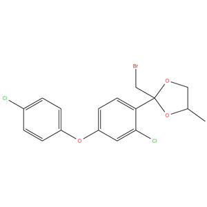 2-(2-bromo-1-(2-chloro-4-(4- chlorophenoxy) phenyl) ethyl)-4- methyl-1,3-dioxolane; Difenoconazole intermediate
