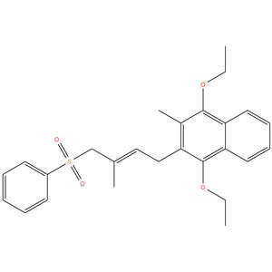 (1,4-diethoxy-2-methyl-3-[(2E)-3-methyl-4-(phenylsulfonyl)-2-buten- 1-yl]- naphthalene)
