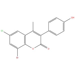 8-Bromo-6-chloro-3(4’-hydroxyphenyl)-4-methylcoumarin