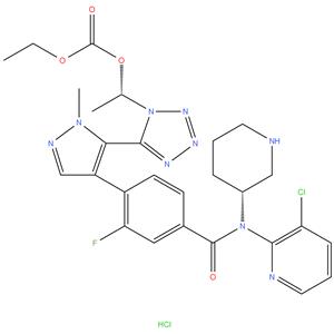 ( S ) -1- ( 5- ( 4- ( 4 - ( ( 3 - chloropyridin - 2 - yl ) ( ( R ) -piperidin - 3 - yl ) carbamoyl ) -2 - fluorophenyl ) -1 - m